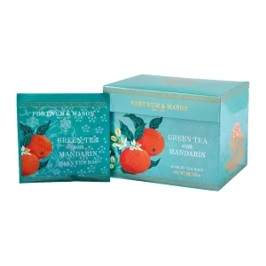 Fortnum and Mason Green Tea with Mandarin 15 Silky Tea Bags 30g (1 Pack)