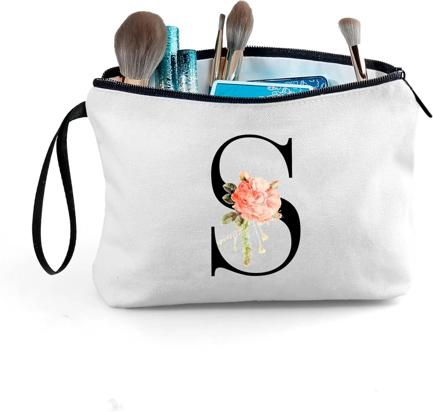 Friend Gifts for Women,Sister Birthday Gift Ideas,Womens Gifts,Gifts for Women Birthday Unique,Makeup Bag with Mirror,Makeup Bag for Purse,Personalized Gifts,Gifts for Mom,Christmas Gifts,Letter S