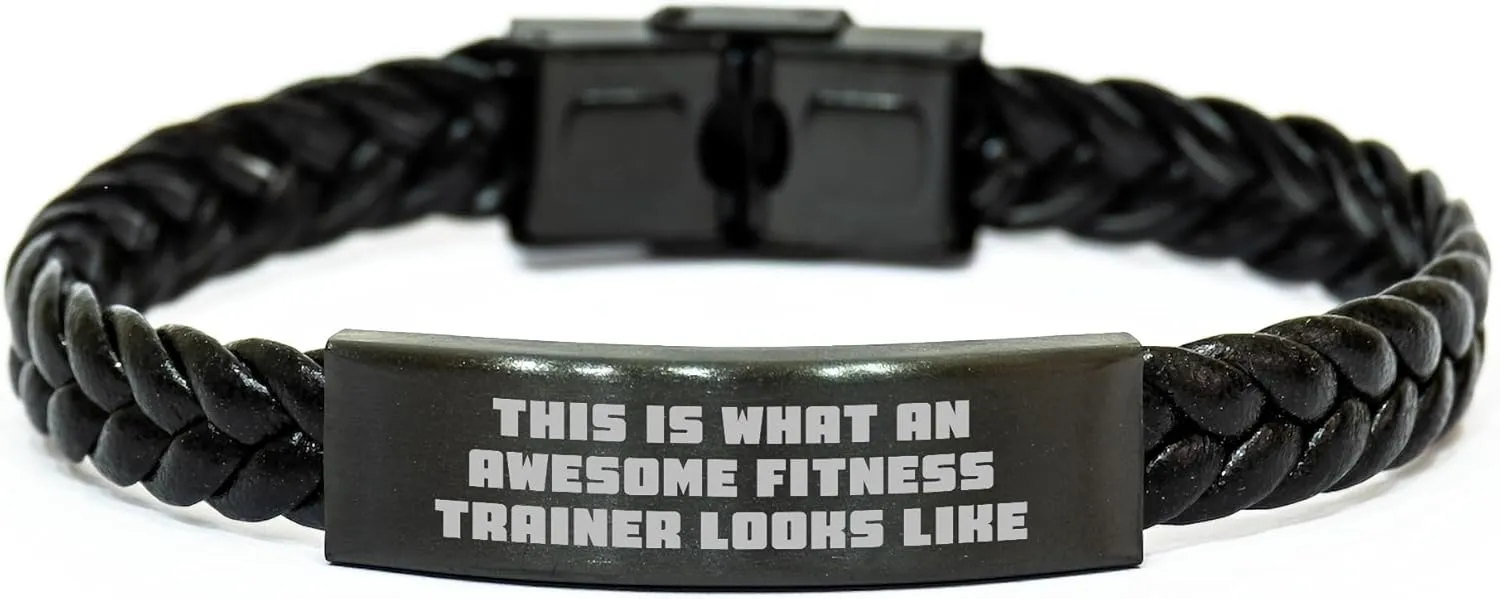 Funny Fitness Trainer Gifts - This Is What An Awesome Interlaced Leather Bracelet Looks Like, Gifts from Dad for Fitness Trainer on Father's Day