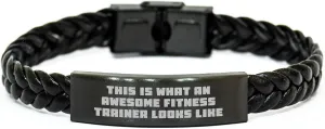 Funny Fitness Trainer Gifts - This Is What An Awesome Interlaced Leather Bracelet Looks Like, Gifts from Dad for Fitness Trainer on Father's Day