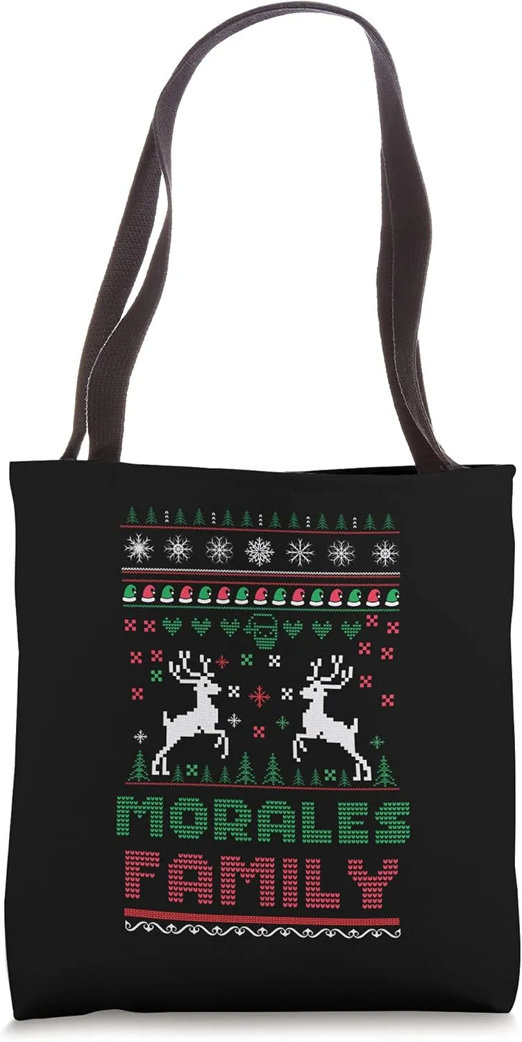 Funny matching ugly Christmas family name Morales Tote Bag