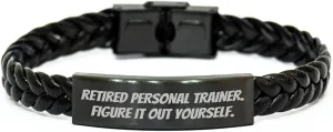 Funny Quote Interlaced Leather Bracelet for Personal Trainer Gifts from Family to Men, Unique Father's Day Unique Gifts