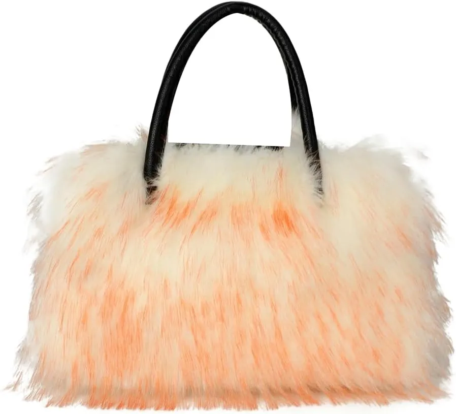 Furry Tote Bag for Women Fuzzy Faux Fur Large Tote Handbag Cute Soft Fluffy Purse Ladies Satchel