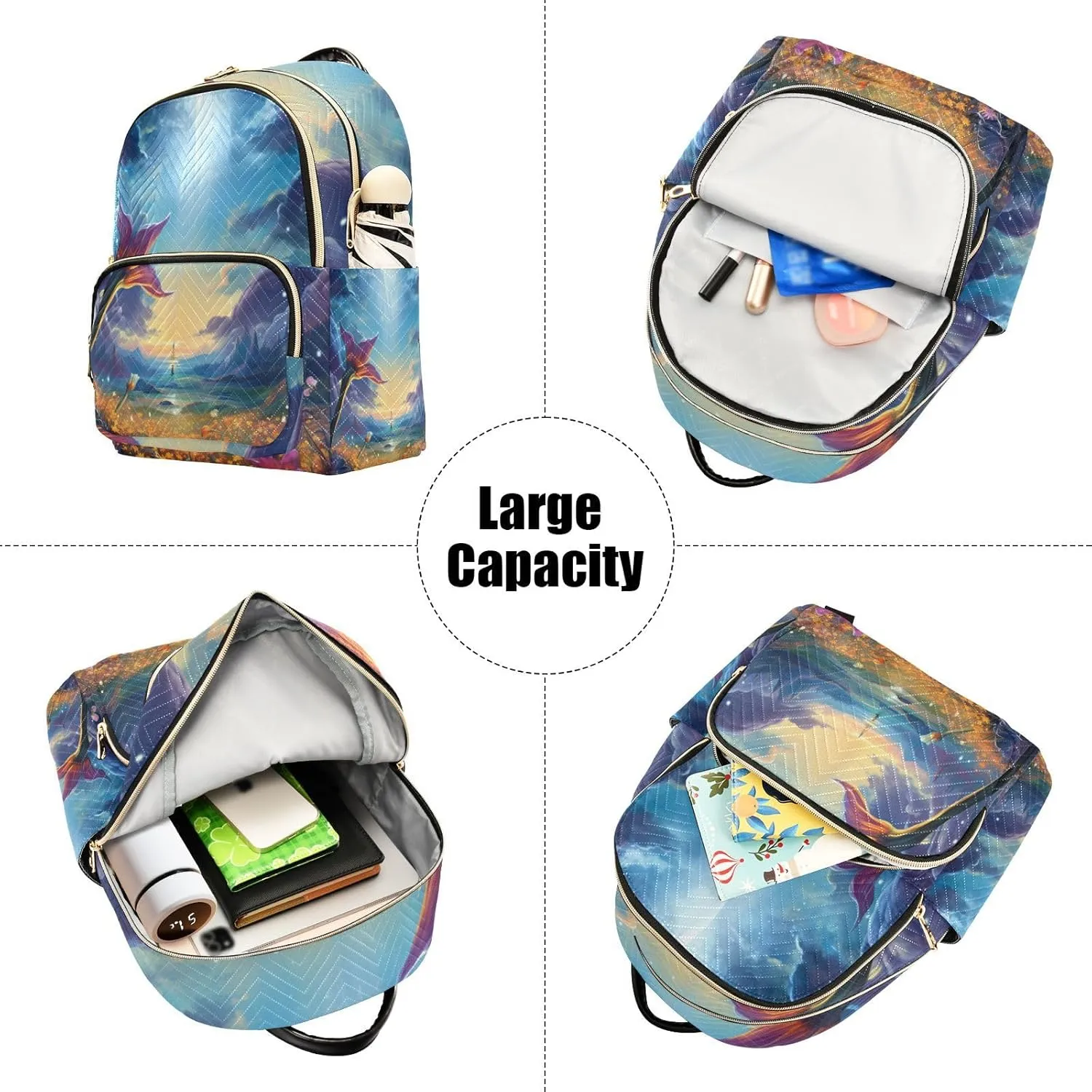 GAIGEO Fantasy World Flower Sea Womens Daily Backpack, Daily Backpack, Backpack for Work and Travel, S