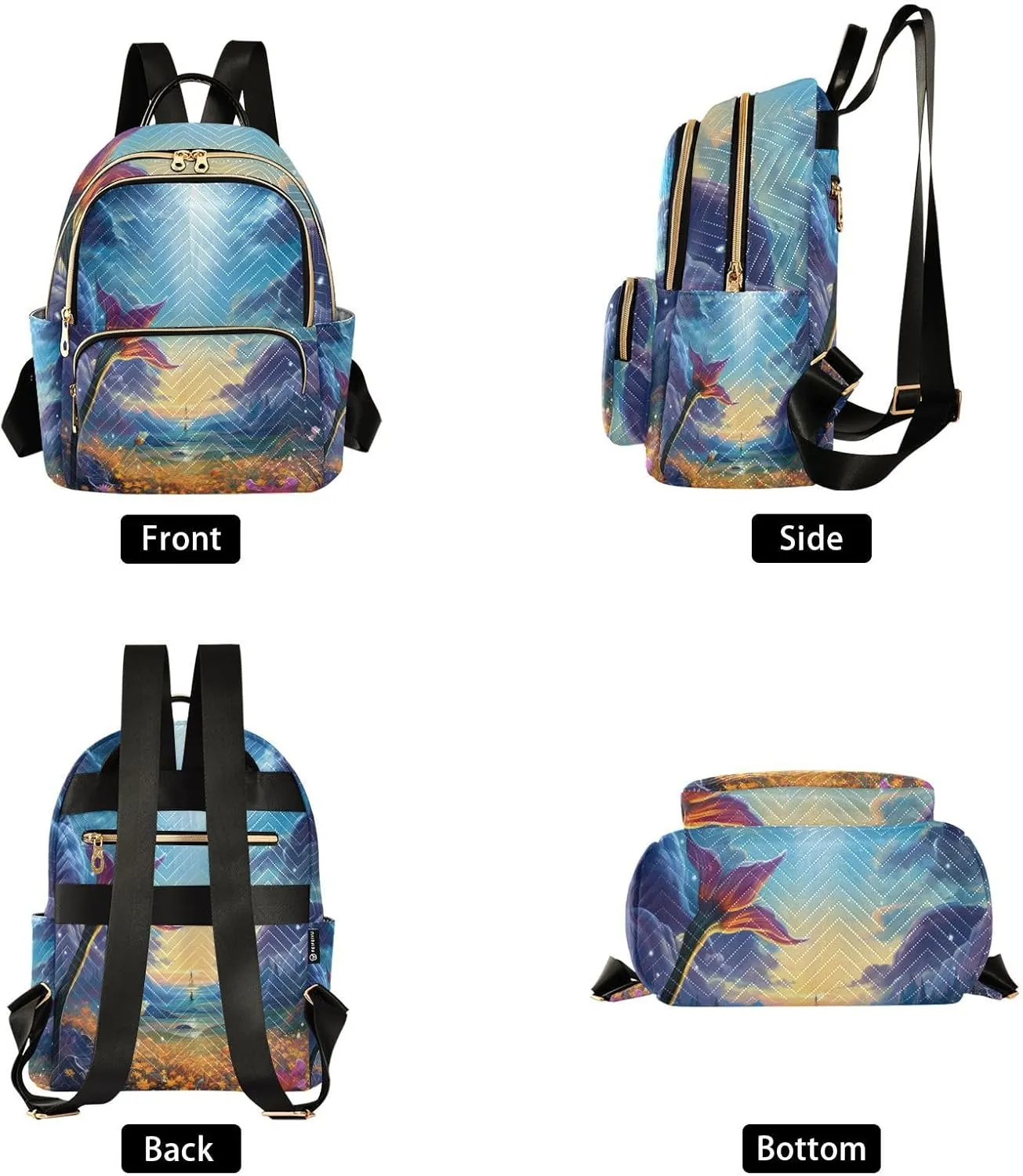 GAIGEO Fantasy World Flower Sea Womens Daily Backpack, Daily Backpack, Backpack for Work and Travel, S
