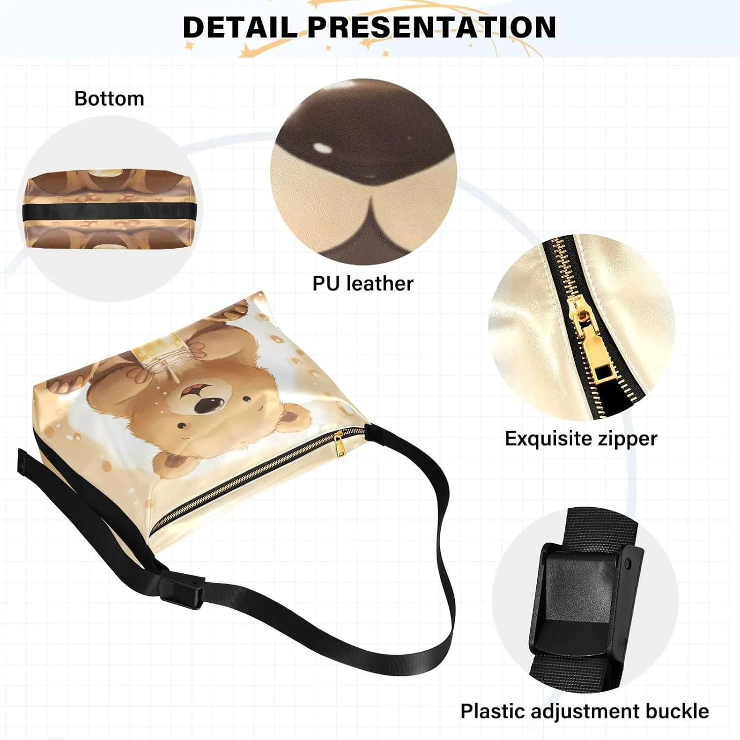 GAIGEO Valentine's Day Gifts Faux Leather Bag, Men Shoulder Bag Leather, Leather Crossbody Bag