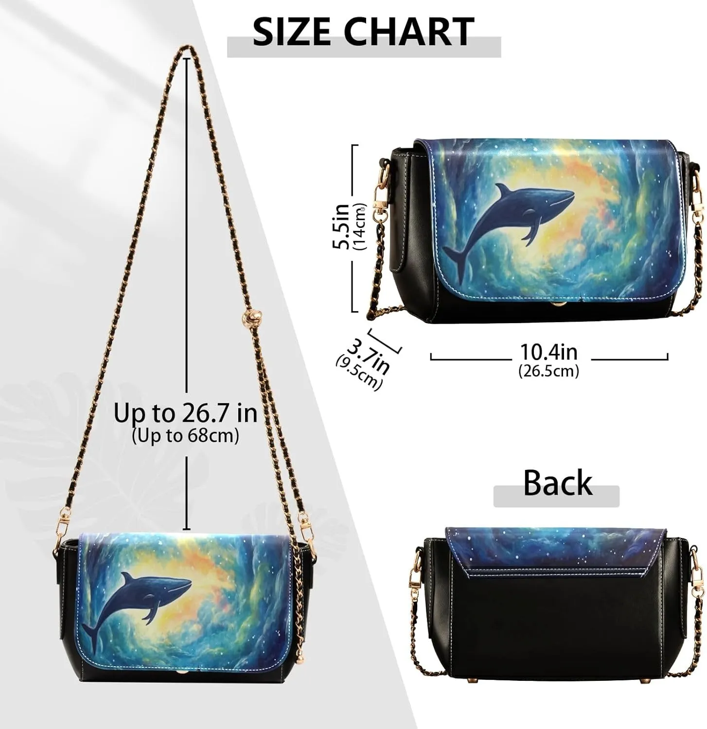 GAIGEO Watercolor Cupcakes Womens Leather Crossbody Bag, Leather Shoulder Bag, Shoulder Bag for Women