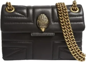 Geiger Women’s Mini Kensington Union Jack Quilted Leather Crossbody, Black