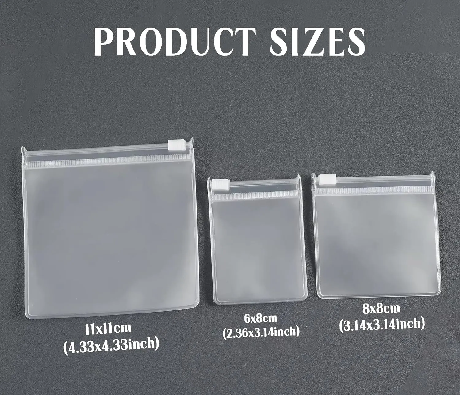 Generic 20-100pcs Personalized Frosted Jewelry Zipper Bags, Custom Jewelry Resealable Storage Bags, Custom Jewelry Bags for Necklaces, Earrings,Rings and Other Accessories (8x8cm (3.14''x3.14''))