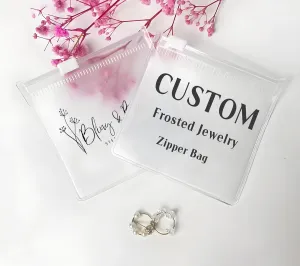 Generic 20-100pcs Personalized Frosted Jewelry Zipper Bags, Custom Jewelry Resealable Storage Bags, Custom Jewelry Bags for Necklaces, Earrings,Rings and Other Accessories (8x8cm (3.14''x3.14''))