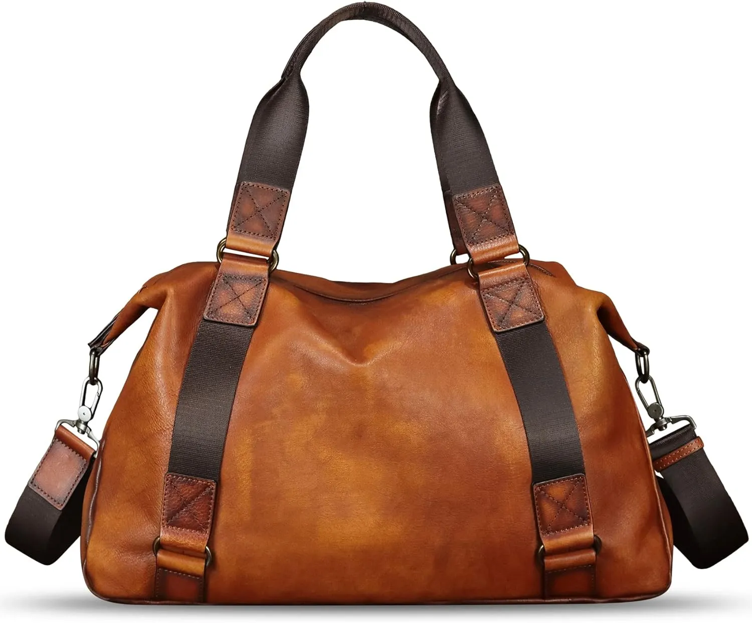 Genuine Leather Duffel Bags for Men and Women Purses Carry On Handbags Shoulder Bag for Traveling Sports