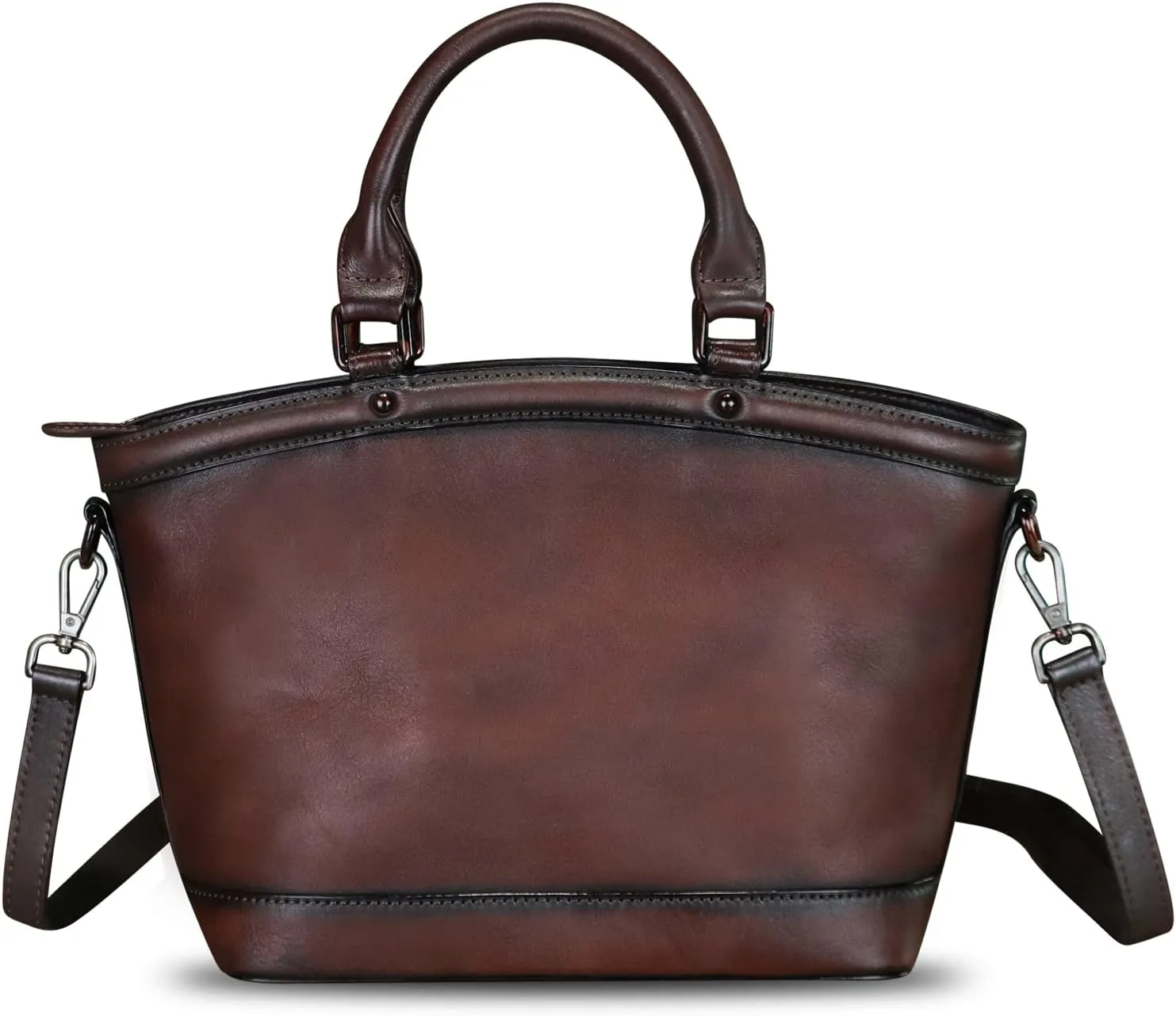 Genuine Leather Handbags for Women Satchel Top Handle Bags Handmade Vintage Crossbody Handbags Retro Tote Purse