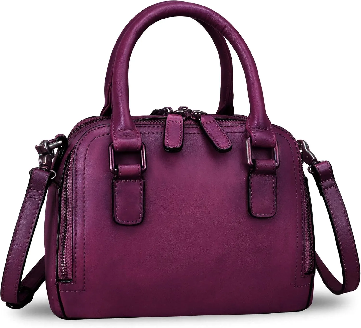 Genuine Leather Handbags for Women Vintage Handmade Top-Handle Handbag Purse Shoulder Bag Cowhide Satchel Bags