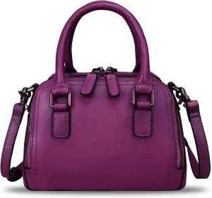 Genuine Leather Handbags for Women Vintage Handmade Top-Handle Handbag Purse Shoulder Bag Cowhide Satchel Bags