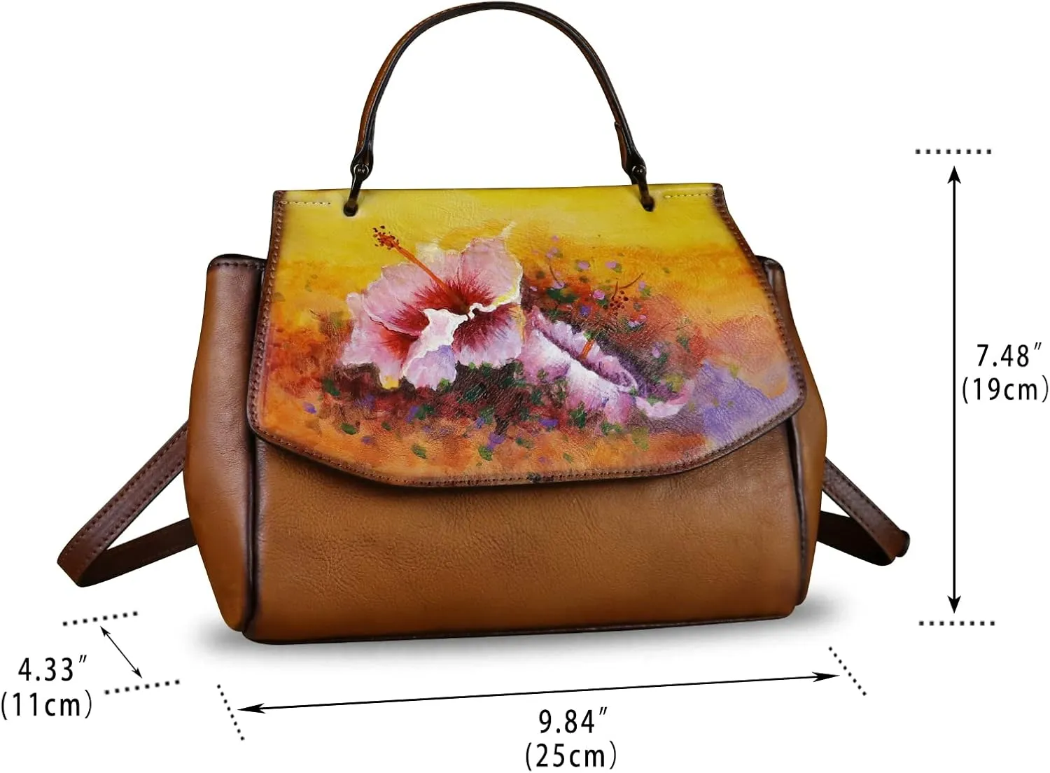 Genuine Leather Satchel for Women Crossbody Bags Handmade Vintage Top Handle Handbags Purse