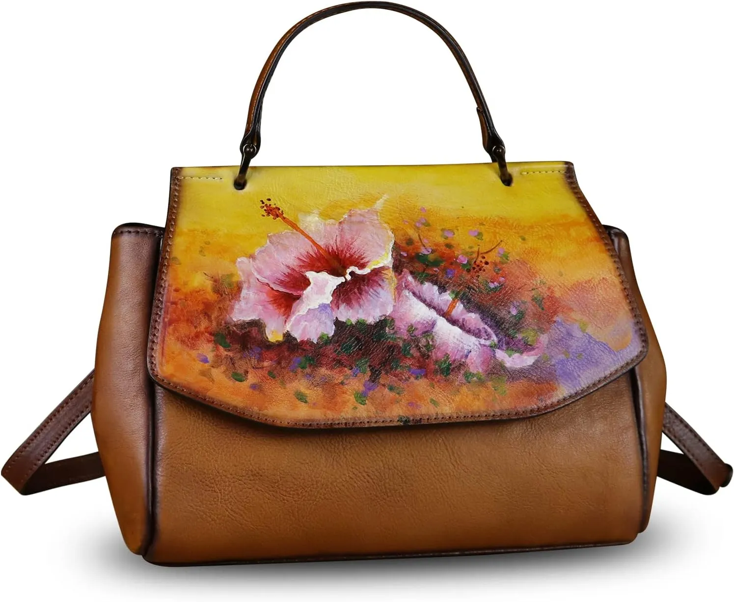Genuine Leather Satchel for Women Crossbody Bags Handmade Vintage Top Handle Handbags Purse