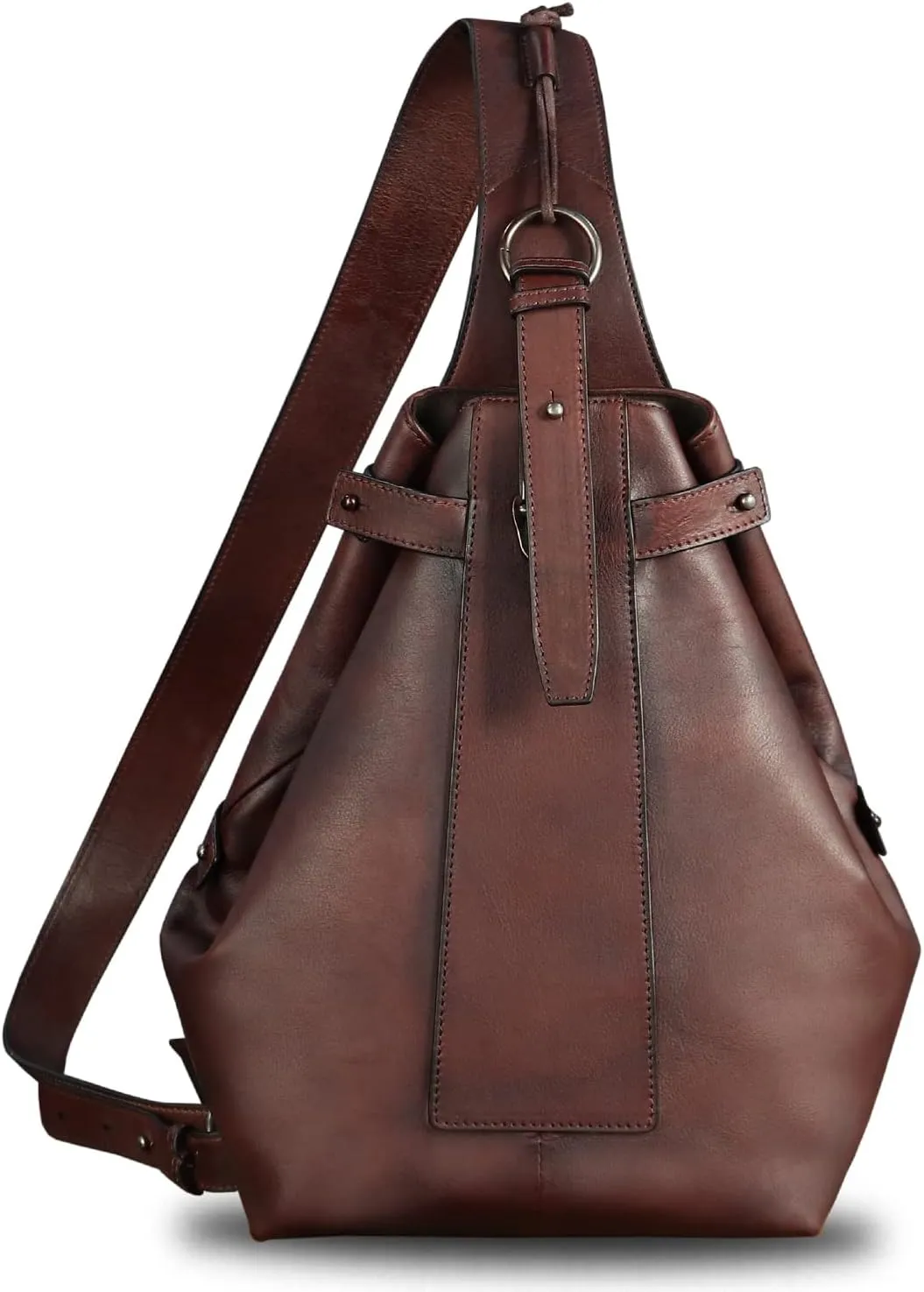 Genuine Leather Sling Bag for Men and Women Large Real Leather Sling Backpack Shoulder Crossbody Bag Chest Bags