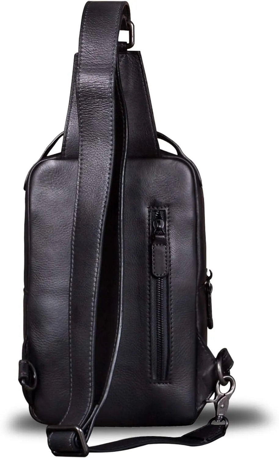 Genuine Leather Sling Bag for Men and Women Vintage Real Leather Sling Backpack Shoulder Crossbody Bag Chest Purse
