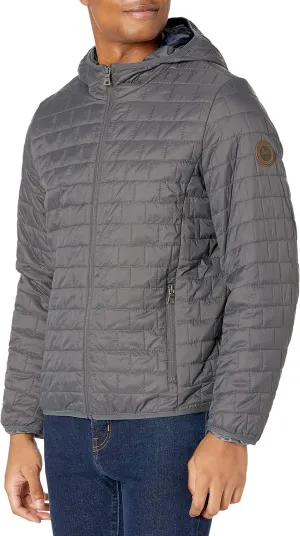 G.H. Bass & Co. Men's Brick Quilted Hooded Packable Jacket