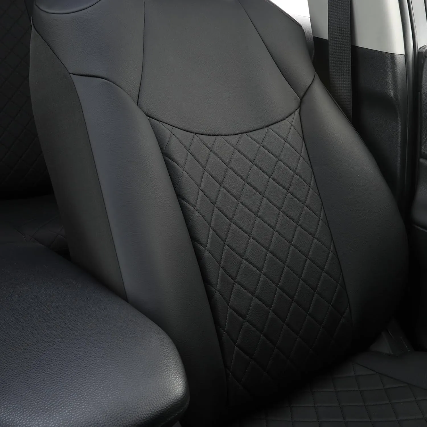 GIANT PANDA Custom Fit 2 Pack Front Car Seat Covers Fit for Toyota Corolla 2020 2021 2022 2023 2024 2025 Corolla Hybrid (LE,SE,XLE), Stretch Seat Covers for car, Leather Interior Accessories (Black)
