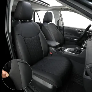 GIANT PANDA Custom Fit 2 Pack Front Car Seat Covers Fit for Toyota Corolla 2020 2021 2022 2023 2024 2025 Corolla Hybrid (LE,SE,XLE), Stretch Seat Covers for car, Leather Interior Accessories (Black)