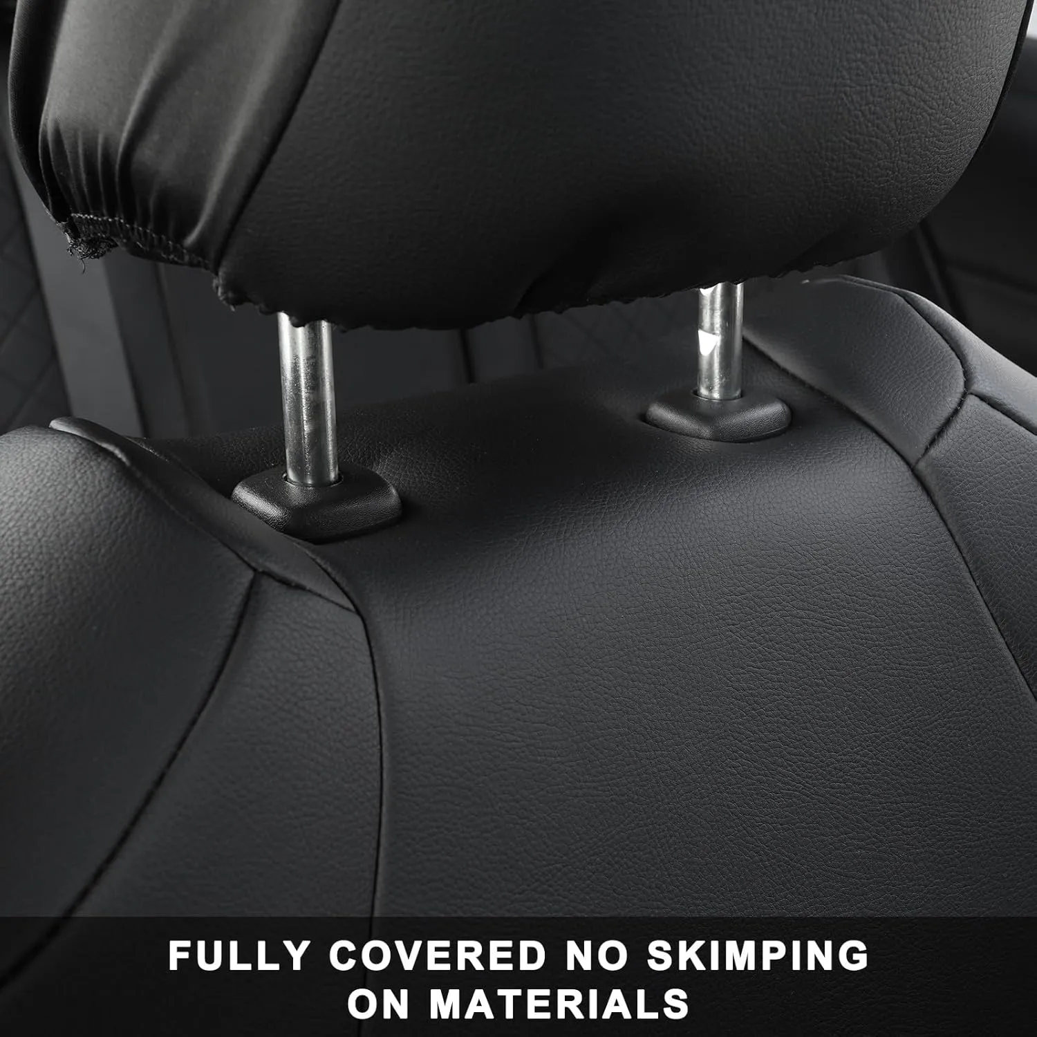 GIANT PANDA Custom Fit 2 Pack Front Car Seat Covers Fit for Toyota Corolla 2020 2021 2022 2023 2024 2025 Corolla Hybrid (LE,SE,XLE), Stretch Seat Covers for car, Leather Interior Accessories (Black)