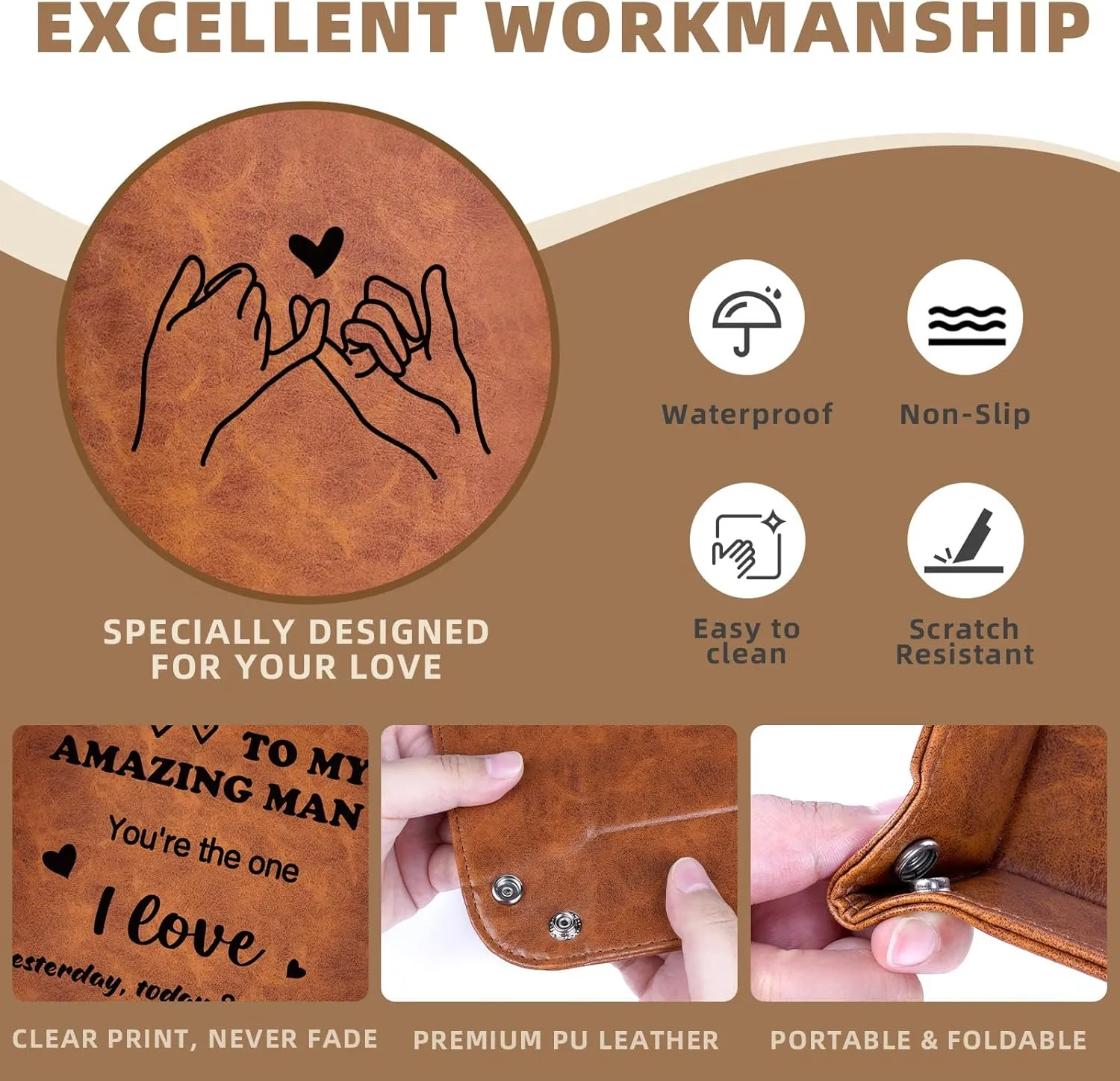 Gifts for Him, PU Leather Valet Tray and Keychain, Husband Birthday Gift Ideas, Unique Cool Husband Him Gifts for Anniversary, Best Husband Ever Gifts for Men Boyfriend