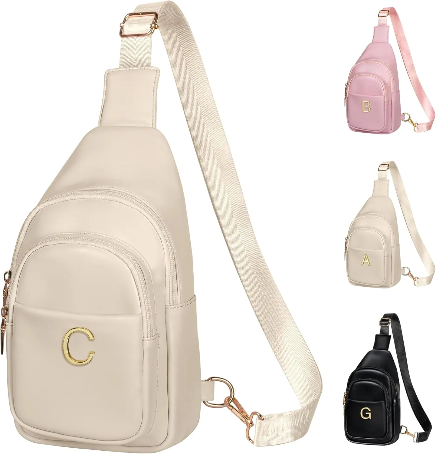 Gifts for Teen Girls Women, Initial Crossbody Sling Bag, Travel Purse for Girls, Cute Teen Girl Gifts Trendy Stuff