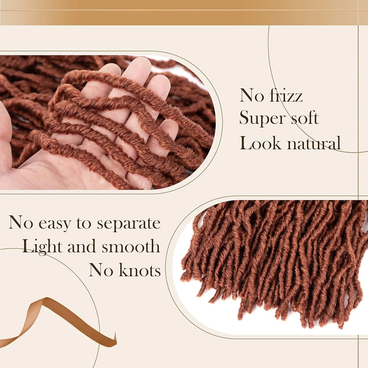 Ginger Faux Locs Crochet Hair Soft Locs 30 inch 6 Packs Long Pre Looped Crochet Locs Goddess Locs Crochet Hair For Black Women Braiding Hair Extensions (30 Inch (Pack of 6), 350#)