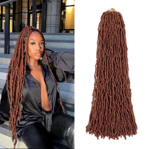 Ginger Faux Locs Crochet Hair Soft Locs 30 inch 6 Packs Long Pre Looped Crochet Locs Goddess Locs Crochet Hair For Black Women Braiding Hair Extensions (30 Inch (Pack of 6), 350#)