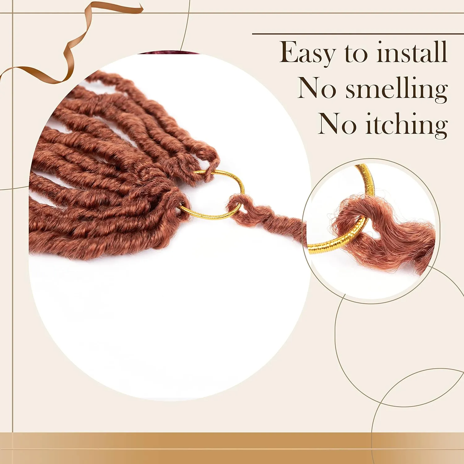 Ginger Faux Locs Crochet Hair Soft Locs 30 inch 6 Packs Long Pre Looped Crochet Locs Goddess Locs Crochet Hair For Black Women Braiding Hair Extensions (30 Inch (Pack of 6), 350#)