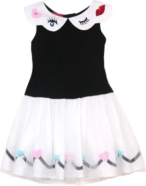 Girls' Drop Waist Dress Oodles of Doodles Black, Sizes 2-12