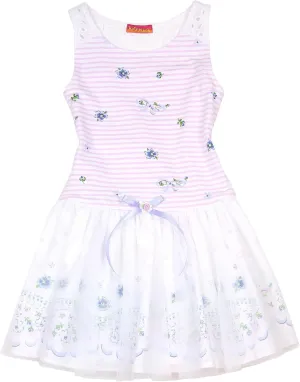 Girls' Drop Waist Dress Picnic Roses, Sizes 4-10