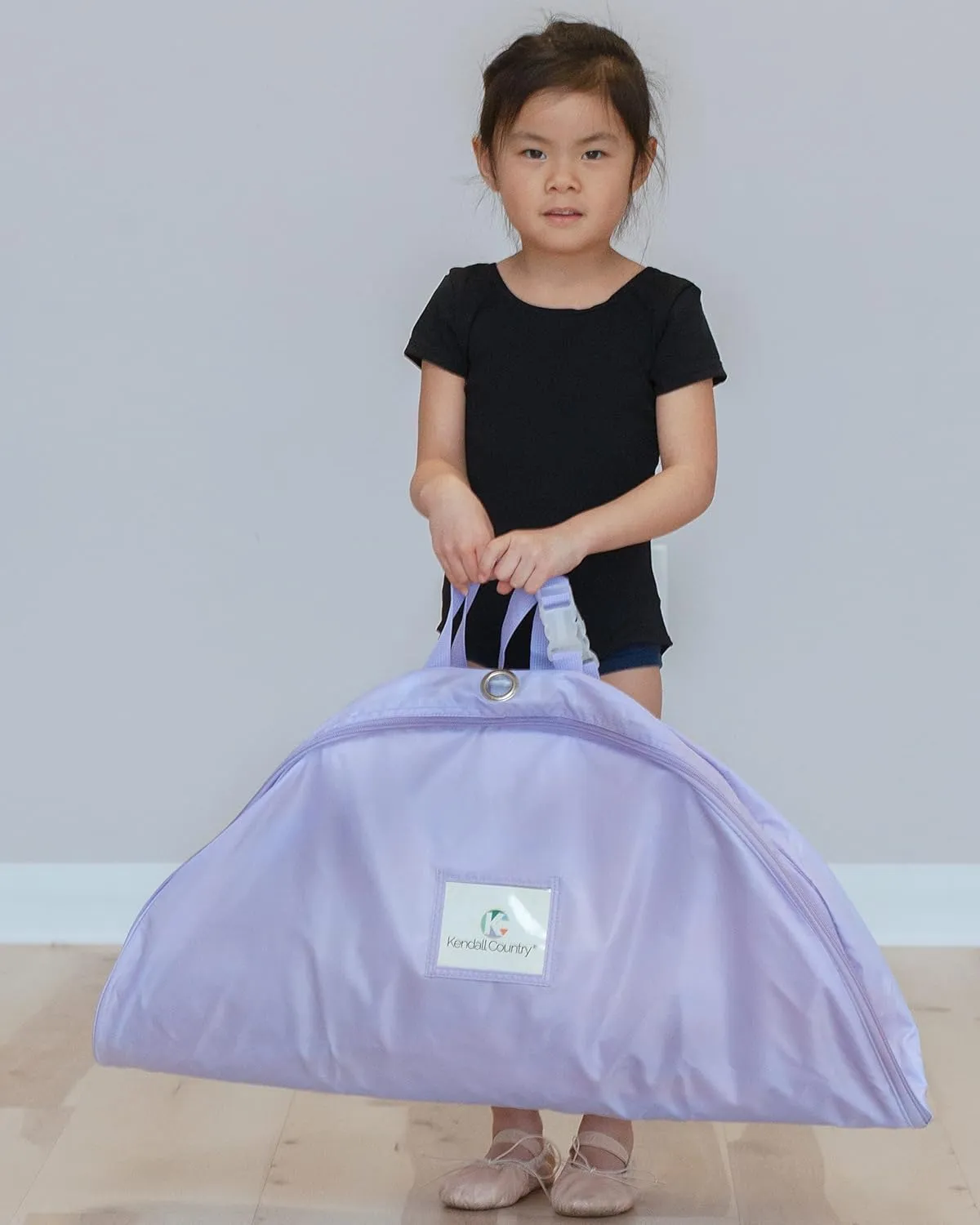 Girls Tutu Garment Bag - 30 In. Pancake Dance Bag with 3 In. Gusset for Kids Tutu Skirts with Inner Strap & Hanger Loop to Hold Shape of Tutus for Girls. Best for Younger Kids with Smaller Tutus.