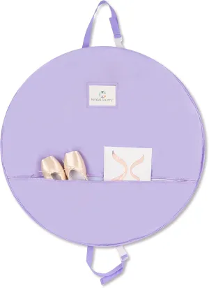 Girls Tutu Garment Bag - 30 In. Pancake Dance Bag with 3 In. Gusset for Kids Tutu Skirts with Inner Strap & Hanger Loop to Hold Shape of Tutus for Girls. Best for Younger Kids with Smaller Tutus.