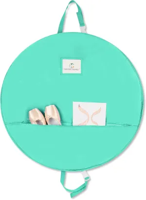 Girls Tutu Garment Bag - 30 In. Pancake Dance Bag with 3 In. Gusset for Kids Tutu Skirts with Inner Strap & Hanger Loop to Hold Shape of Tutus for Girls. Best for Younger Kids with Smaller Tutus.