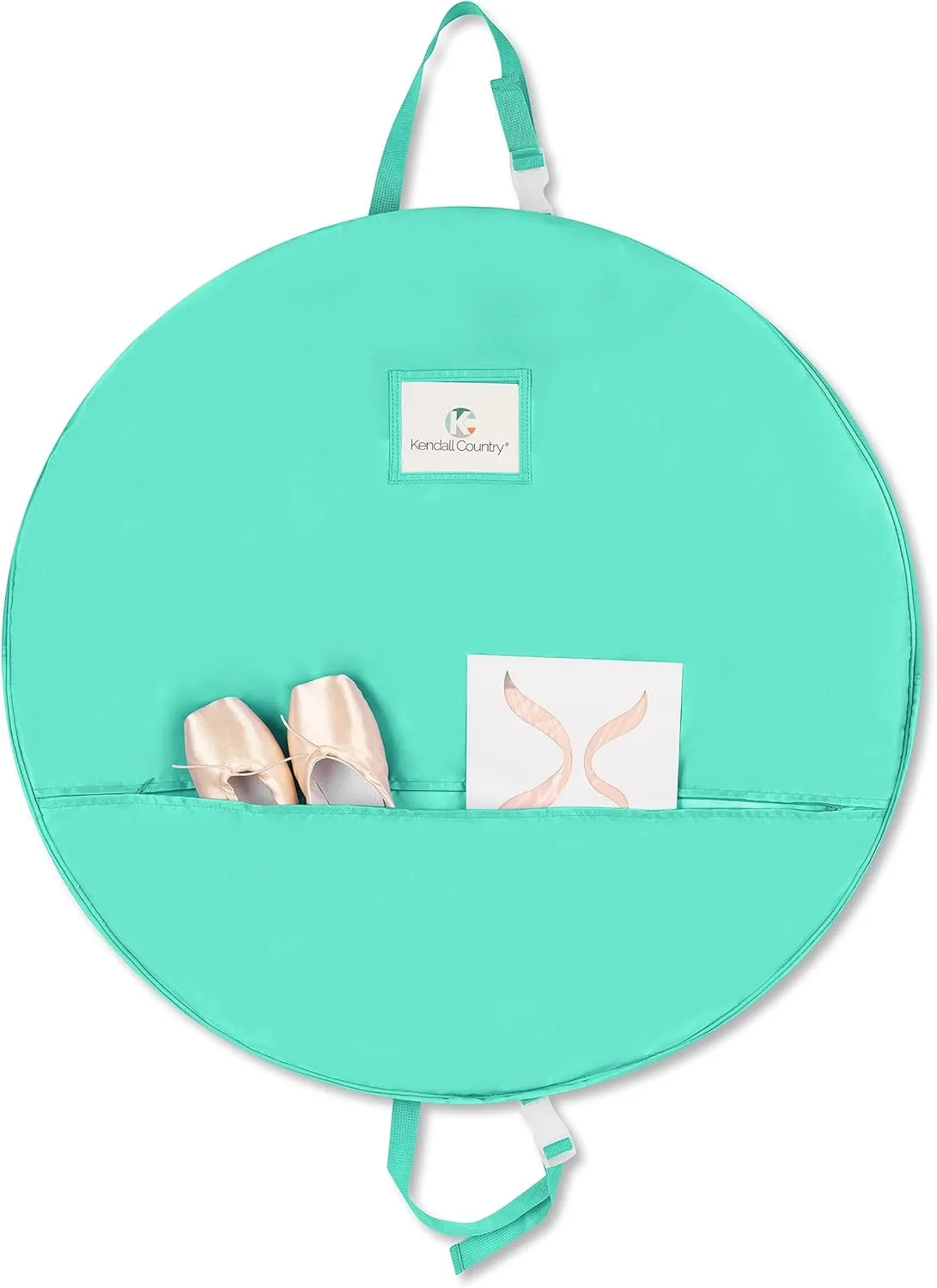 Girls Tutu Garment Bag - 30 In. Pancake Dance Bag with 3 In. Gusset for Kids Tutu Skirts with Inner Strap & Hanger Loop to Hold Shape of Tutus for Girls. Best for Younger Kids with Smaller Tutus.