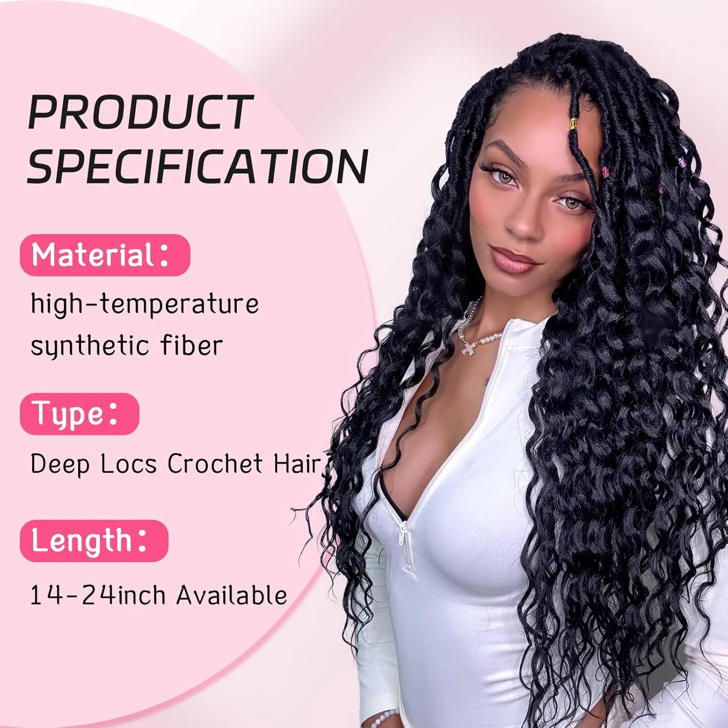 Goddess Locs Crochet Hair Faux Locs with Curly Ends 18 Inch 8 Packs Crochet Hair for Women Pre-Looped Soft Locs Hair With Curly Ends Blonde Color