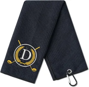 Golf Towels Gift, Monogrammed Golf Towels for Golf Bags for Men and Women on National Golf Day, Retirement, Birthday, and Christmas, 16”x 24” Microfiber Golf Towel - Initial D