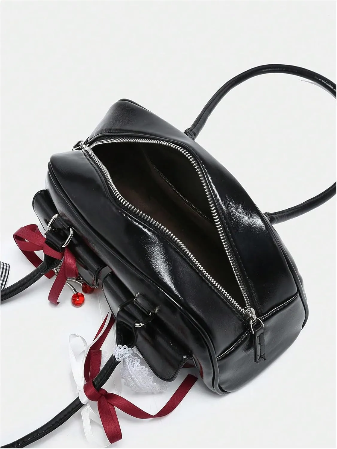 GORGLITTER Women's Y2k Coquette Purse Bow Kawaii Shoulder Bag Ita Bag Faux Leather Tote Bag