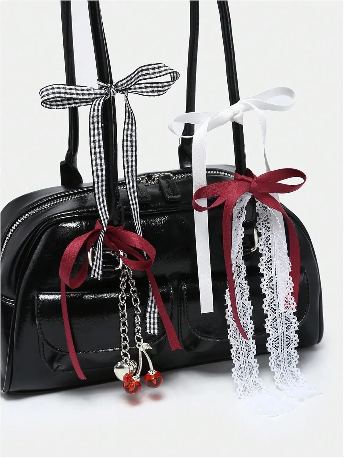 GORGLITTER Women's Y2k Coquette Purse Bow Kawaii Shoulder Bag Ita Bag Faux Leather Tote Bag