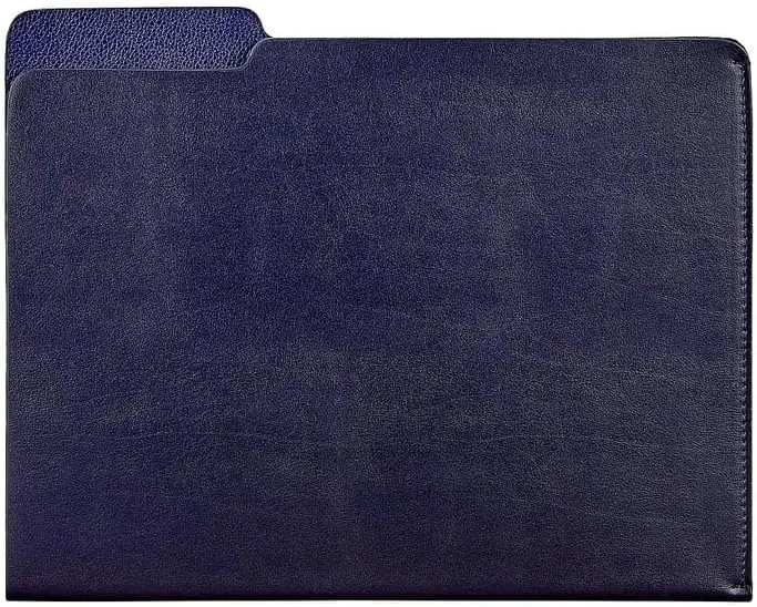 Graphic Image Carlo File Folder Navy-Blue Leather (r) - 8.5x11