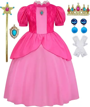 GZ-LAOPAITOU Princess Dress for Girls Princess Costume Kids Halloween Cosplay Birthday Party Dress Up Costume