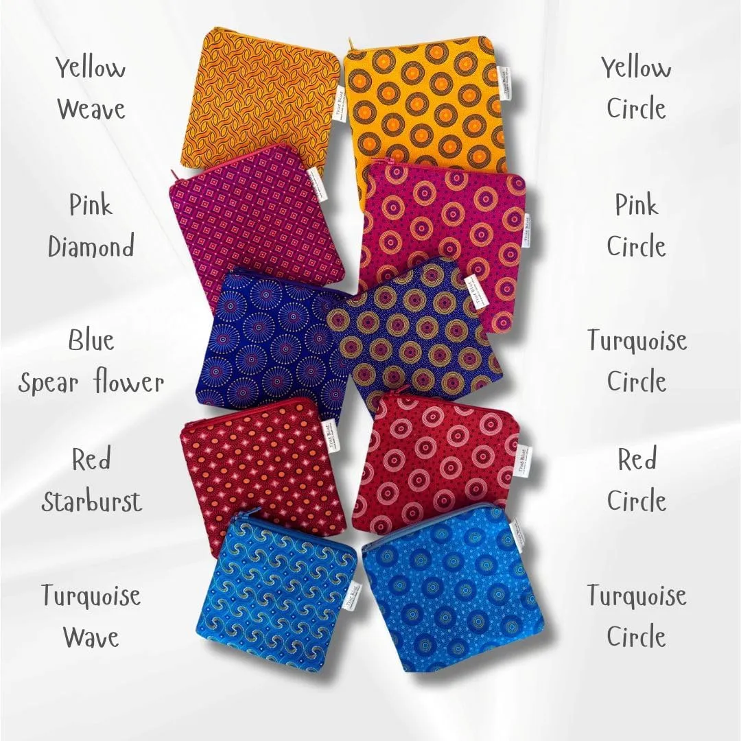 Handmade African Shweshwe Fabric Coin Bag - Authentic South African Patterns, Durable and Stylish Pouch for Coins, Keys, Jewelry, and Small Accessories - 10 Unique Designs Available