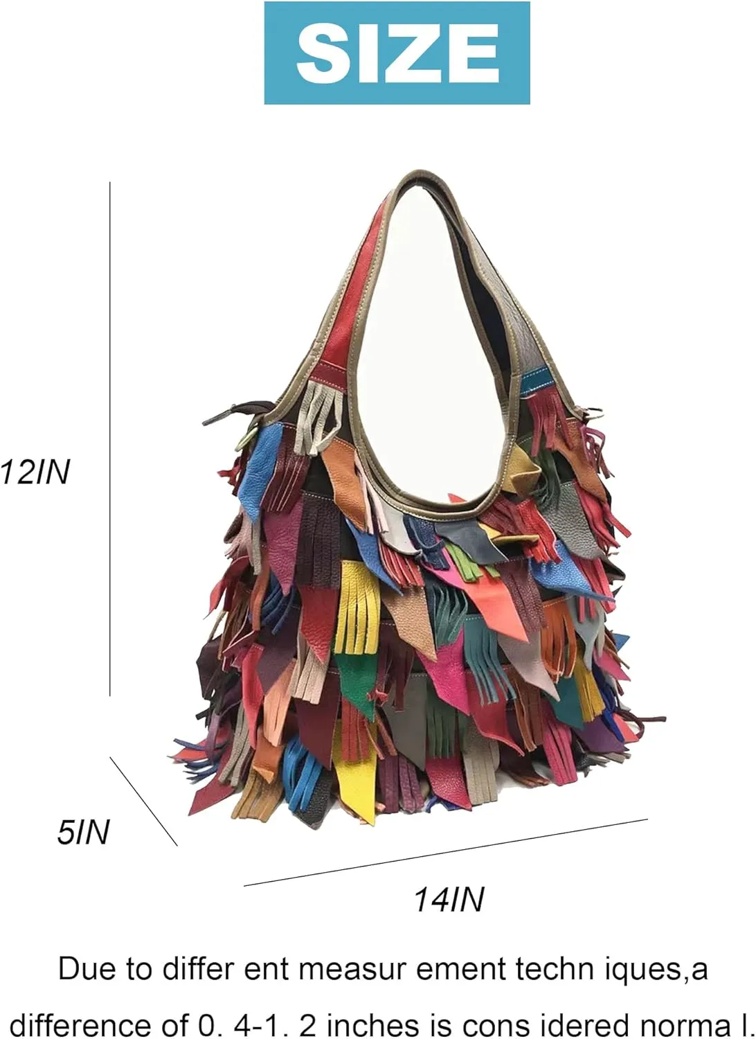 Handmade Cowhide Multi-color Block Random Stitching Unique Style Women's Bag - Crossbody, Shoulder and Handheld