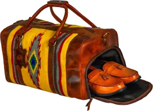 Handmade Duffle Bag leather heavy duty Gym Sports Airplane Overnight Luggage Carry On Unisex Travel Hand Rug Wollen Gift for His/Her (Duffle Bag Style_06)