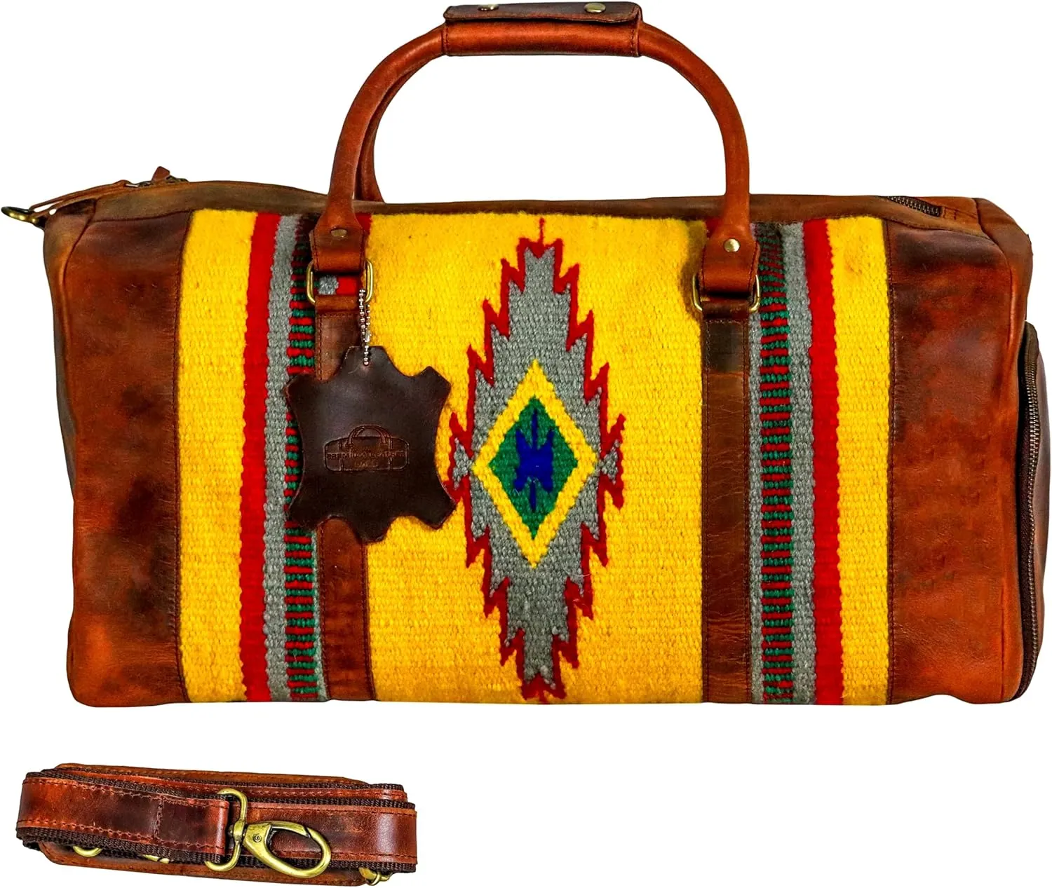 Handmade Duffle Bag leather heavy duty Gym Sports Airplane Overnight Luggage Carry On Unisex Travel Hand Rug Wollen Gift for His/Her (Duffle Bag Style_06)