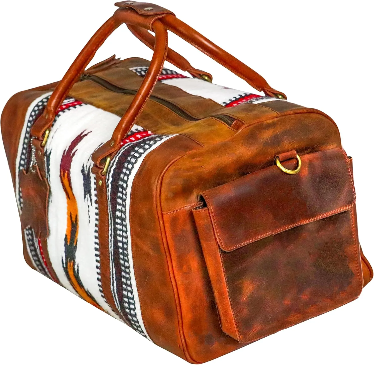 Handmade Duffle Bag leather heavy duty Gym Sports Airplane Overnight Luggage Carry On Unisex Travel Hand Rug Wollen Gift for His/Her (Duffle Bag Style_13)