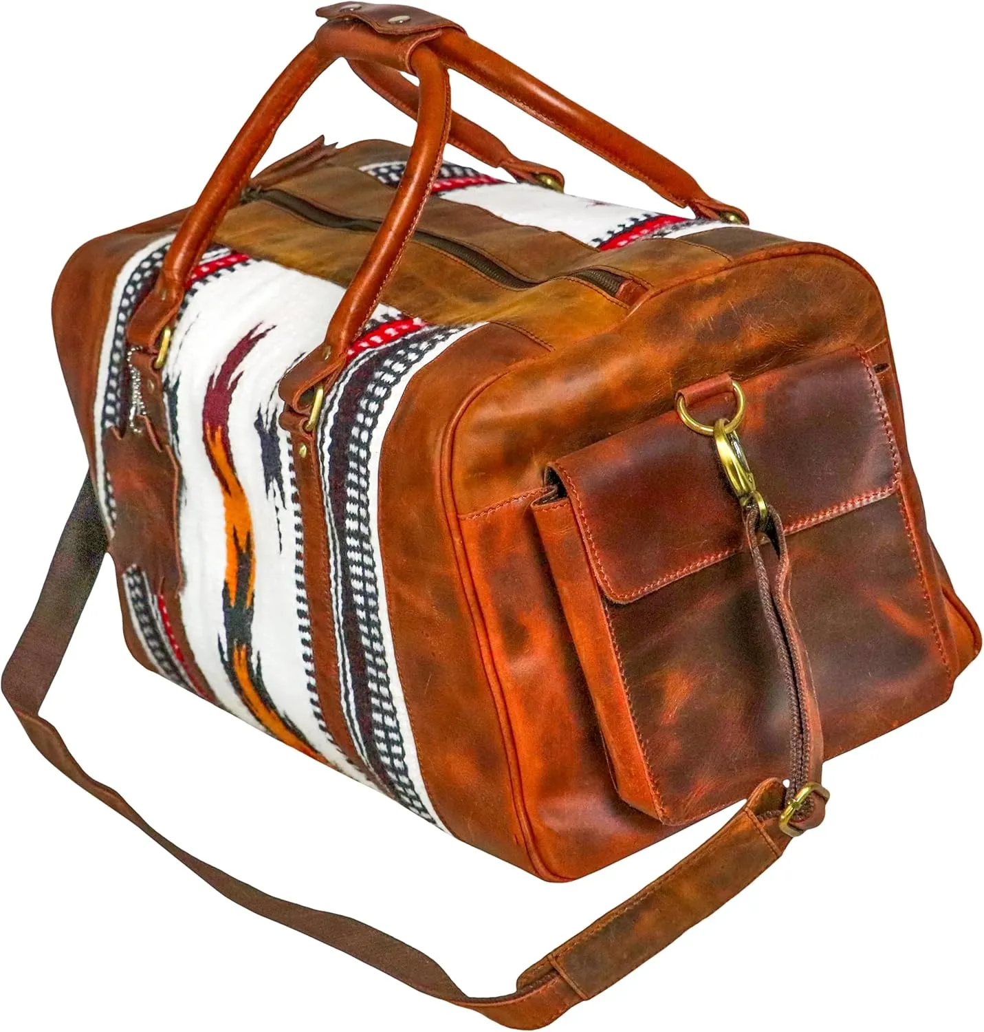 Handmade Duffle Bag leather heavy duty Gym Sports Airplane Overnight Luggage Carry On Unisex Travel Hand Rug Wollen Gift for His/Her (Duffle Bag Style_13)