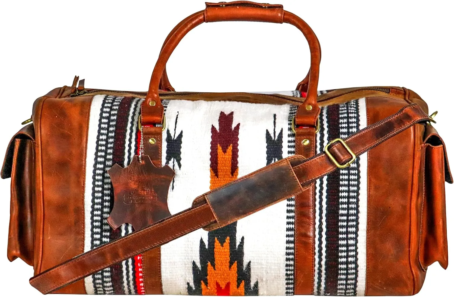 Handmade Duffle Bag leather heavy duty Gym Sports Airplane Overnight Luggage Carry On Unisex Travel Hand Rug Wollen Gift for His/Her (Duffle Bag Style_13)